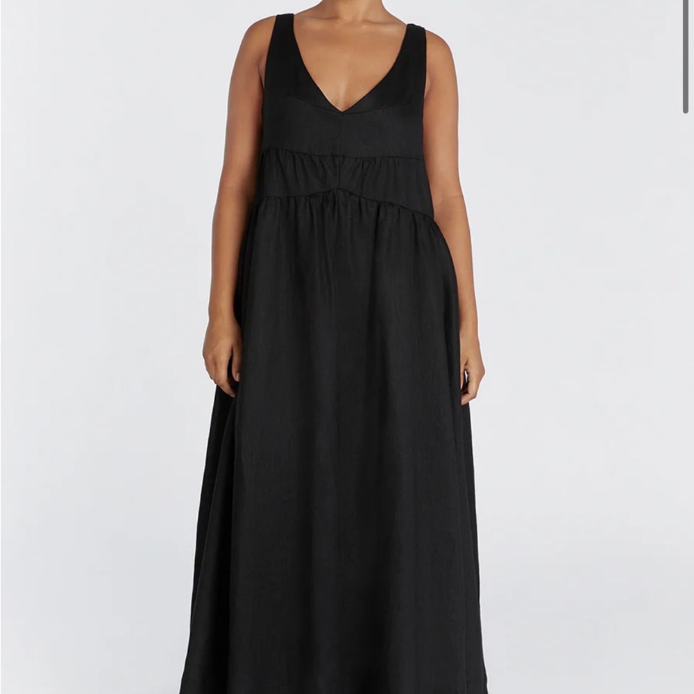 DISSH ARLO BLACK LINEN DRESS